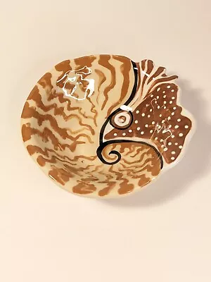 $16 • Buy Vintage Beth Allison Gripenstraw  Nautilus  Pottery Bowl 5 1/4'' Santa Cruz Art