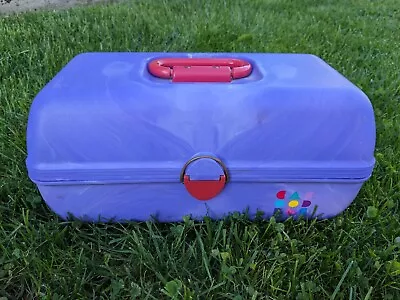 Vintage Caboodles Large Purple Makeup Vanity Case 3 Tier W/ Mirror #2630 • $39.95