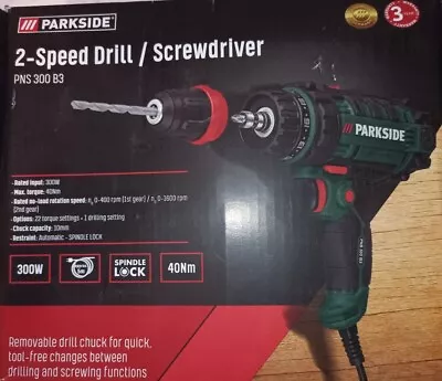 £25 • Buy Parkside 2 Speed Drill And Screwdriver + Drill Bits 