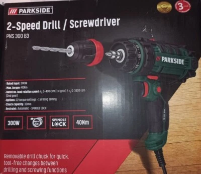 £25 • Buy Parkside 2 Speed Drill And Screwdriver + Drill Bits 