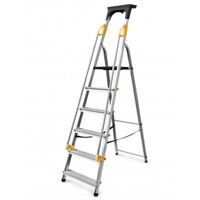 Abbey Aluminium Safety Platform Step Ladders With Handrail & Tool Tray 3-8 Tread • £59.99