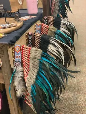 $85 • Buy Black & Turquoise Indian Inspired Headdress USA