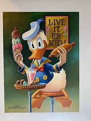 Carl Barks Live It Up Donald You're 50! Limited Edition Lithograph #64/500 +COA • $369