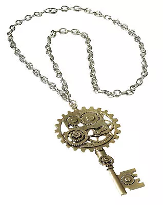 Steampunk Victorian Gear Golden Necklace Jewelry Forum Novelties • $19.95