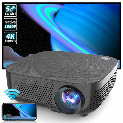 5G 1080P 4K HD Wifi Smart Android Bluetooth Projector LED Cinema Movie HDMI USB • £94.99