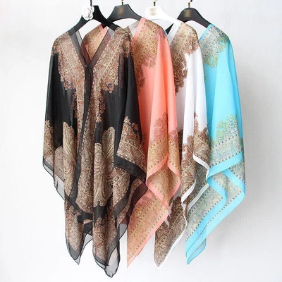£4.99 • Buy Women Beach Cover Up Poncho Beachwear Dress Summer Bikini Swimwear Kaftan Top
