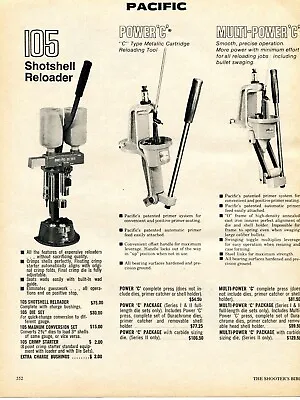 1980 Print Ad Of Pacific Shotshell Reloader Model 105 Power C & Multi-Power C • $9.99
