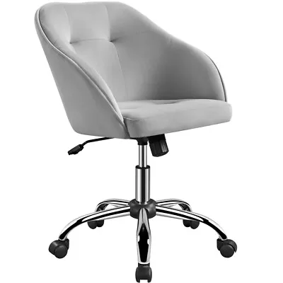 Modern Velvet Desk Chair Mid Back Adjustable Tilt Angle Computer Makeup Armchair • $69.99