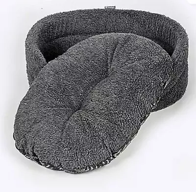 Danish Design Pet Bed Sherpa Fleece Charcoal Arrows Slumber Bed 24Inches New • £24.99