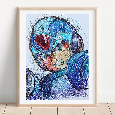 Megaman X Ballpoint Pen Print Video Game Art Poster • $16.99