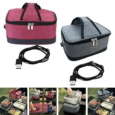 USB Lunch Box Electric Thermal Bag Food Warmer For Car Cooking Working • £16.43