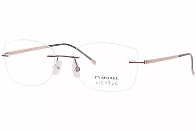 Morel Lightec 30098L MP06 Eyeglasses Frame Women's Brown Rimless Cat Eye 55mm • $129.95