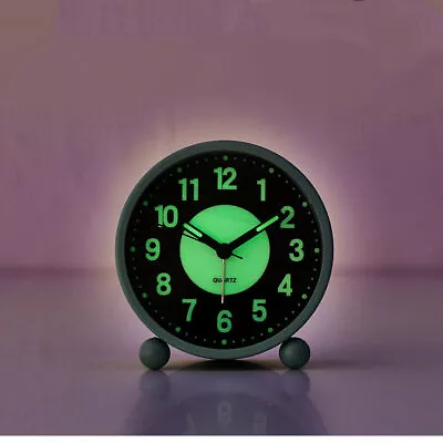 Bedside Table Illuminated Alarm Clock Analog Silent Clock • £9.19