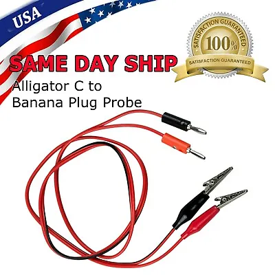 New 3FT Alligator Probe Test Lead Clip To Banana Plug Probe Cable For Multimeter • $3.95