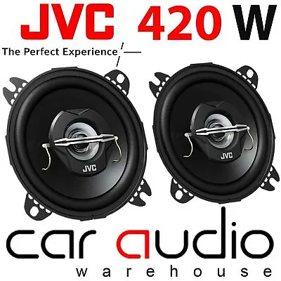 JVC CS-J420X 4  10cm 2 Way 420 Watts Car Van Door Coaxial Speakers Pair • £19.95