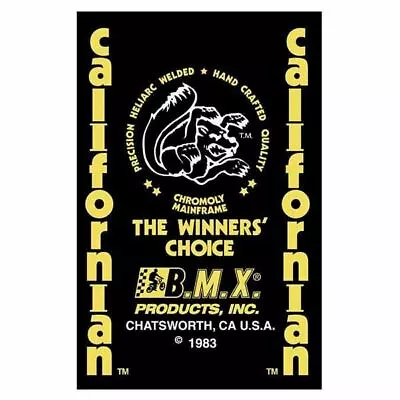 Mongoose - 1983 Californian With Yellow Seat Tube Decal - Old School Bmx • $7.08