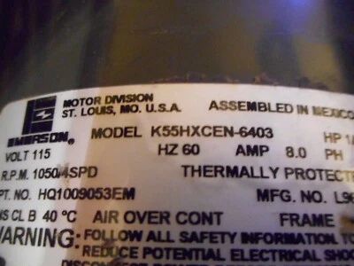 $65 • Buy ICP Heil Tempstar HQ1009053EM 1009053 K55HXCEN-6403 1/2HP Furnace Blower Motor