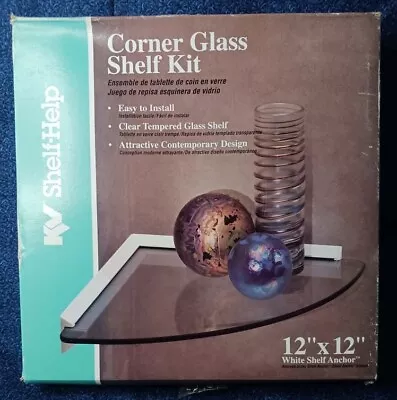 KV Knape & Vogt Clear Glass Corner Shelf Kit With White Shelf Anchor 12” • $8.99