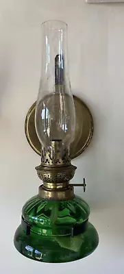 Vintage Oil Lamp With Chimney And Wall Mounting Brackt 30cm High • £9.99