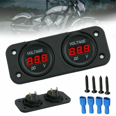 DC 12V /24V Car Dual Battery LED Digital Volt Meter Boat Voltage Marine Gauge HL • £8.94