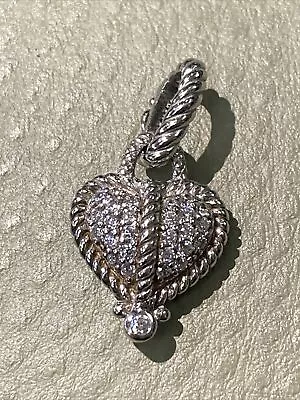 Judith Ripka 925 Silver 0.89tcw Cubic Zirconia Heart Pendant Enhancer • $21.61