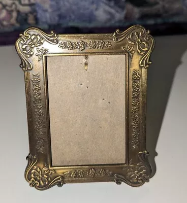 MINI 3 X 4.5  Metal Art Nouveau Easel Back Photo Frame Rectangle Holds 2 X3  Pic • $7.95