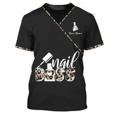 Custom Nail Salon Uniform Manicurist 3D T-SHIRT ALL OVER PRINT BEST PRICE • $16.80