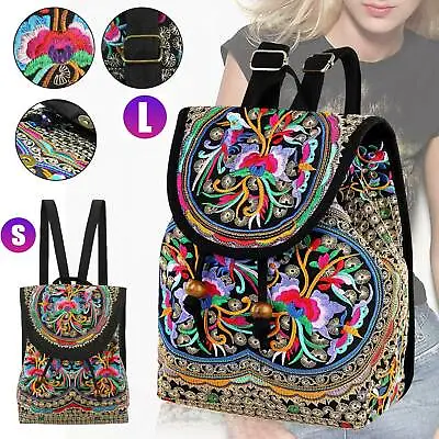 Handmade Vintage Style Bag Embroidery Backpack Women's Handbag Travel Shoulder • $13.48