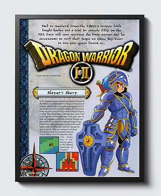 Dragon Warrior I II Nintendo GBC Glossy Promo Poster Print Unframed G1522 • $14.98