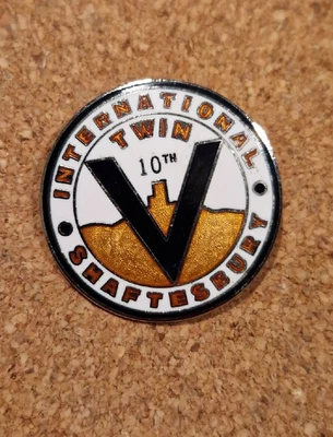 $8.73 • Buy International V Twin Motorcycle 10th Rally Shaftsbury, Vintage Enamel Club Badge