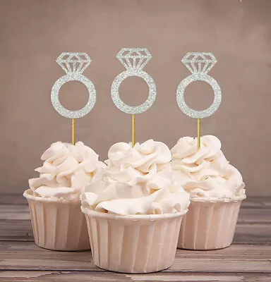 Darling Souvenir Wedding Engagement Ring Cupcake Toppers Party Dessert-FwM • $12.09