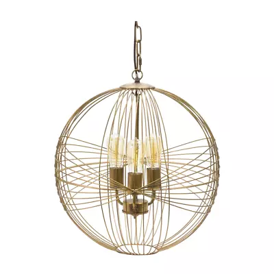 Intricate Metal Sphere Hanging Lamp 20 D • $345.89