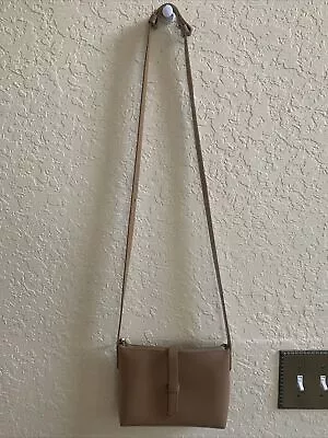 J.CREW TAN Parker Smooth Leather Crossbody Or Shoulder Adjustable Bag Euc • $20