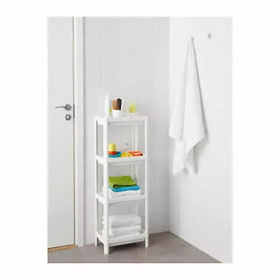 £19.99 • Buy 4 Tier Bathroom Storage Shelves Rack Caddy Display Shelving Organiser Unit White