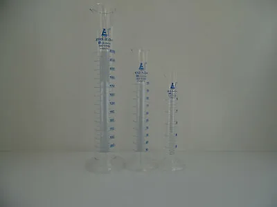  Glass Measuring Cylinder Set 50ml + 100ml + 250ml Lab Glass * Set Of Three * • £18.99