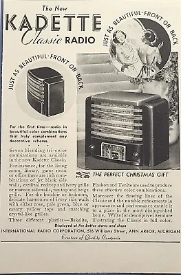 Kedette Classic Radio Art Deco Style Ann Arbor MI Vintage Print Ad 1936 • $12.77