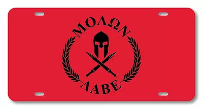 MOLON LABE BLOOD RED Vanity License Plate COME AND TAKE THEM GUNS & WEAPONS • $14.99