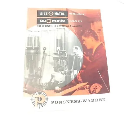 $14.97 • Buy Vintage 1968 Ponsness-warren Inc Size-o-matic 800-b & Du-o-matic 375 Brochure