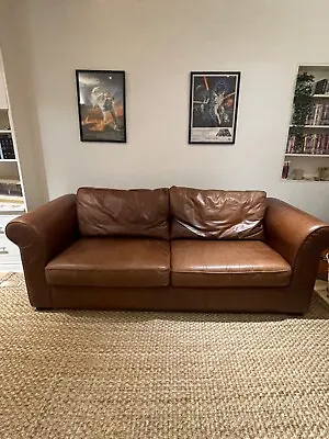 Laura Ashley Burgess Leather Sofa • £500