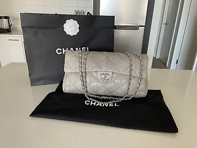 Authentic Chanel Python Grey Flap Bag • $8500