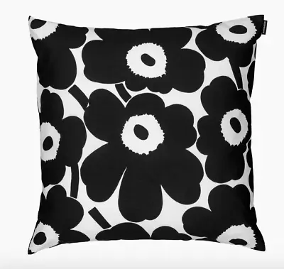 Marimekko Black Pieni Unikko Pillow Case Cushion Cover 20x20  Finland • $55