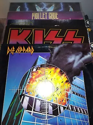 Hard Rock Vinyl Lp Lot Def Leppard Kiss Keel Motley Crue uncle Ted • $35