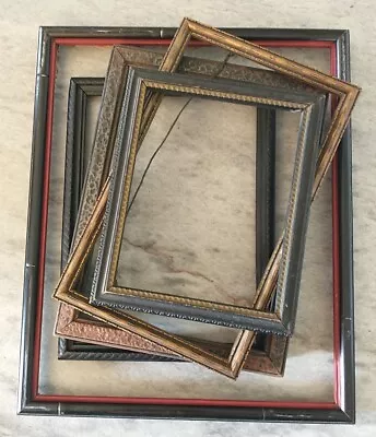 Antique Vintage Picture Frame Wood Gold Art Decor Ornate Lot 5 Black Bamboo Pz • $55