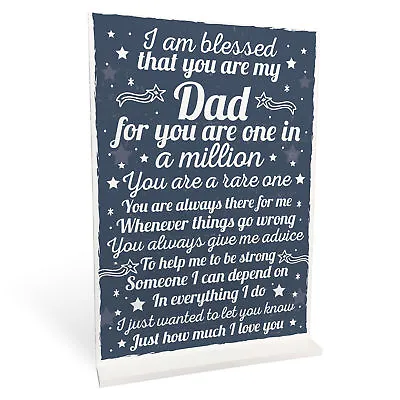 THANK YOU DAD Daddy Daughter Gifts Plaque Birthday Christmas Dad Gift From Son • £4.99
