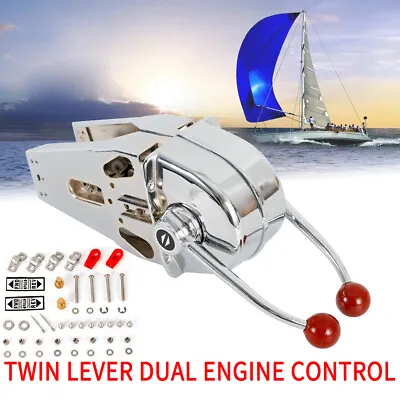 For All 33C Handle Top Mount Twin Lever Marine Dual Engine Throttle Control Boat • $153.90