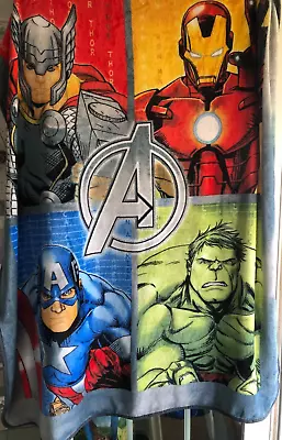 Marvel Avengers Soft Throw Blanket 60 X 50 Captain America Iron Man Hulk Thor • $13.40