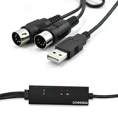 MIDI To USB Cable USB MIDI Converter With Indicator Light FTP Proceesing Chip • $28.69