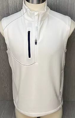 Zero Restriction Men’s Golf Vest White Tour Series 1/4 Zip Size Medium • $34.99