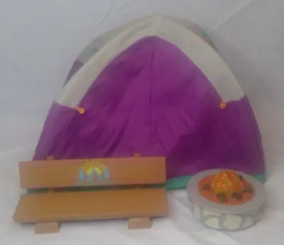 American Girl Doll Camping 3 Piece Campfire Equipment Tent Musical Firepit Bench • $48