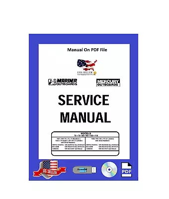 Mercury/Mariner Service Manual 70/75/80/90/100/115 2 Stroke PDF • $14.95